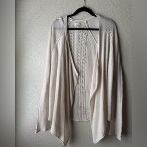 Sonoma Elegant Light Cream Loose Knit Cardigan Size XL
